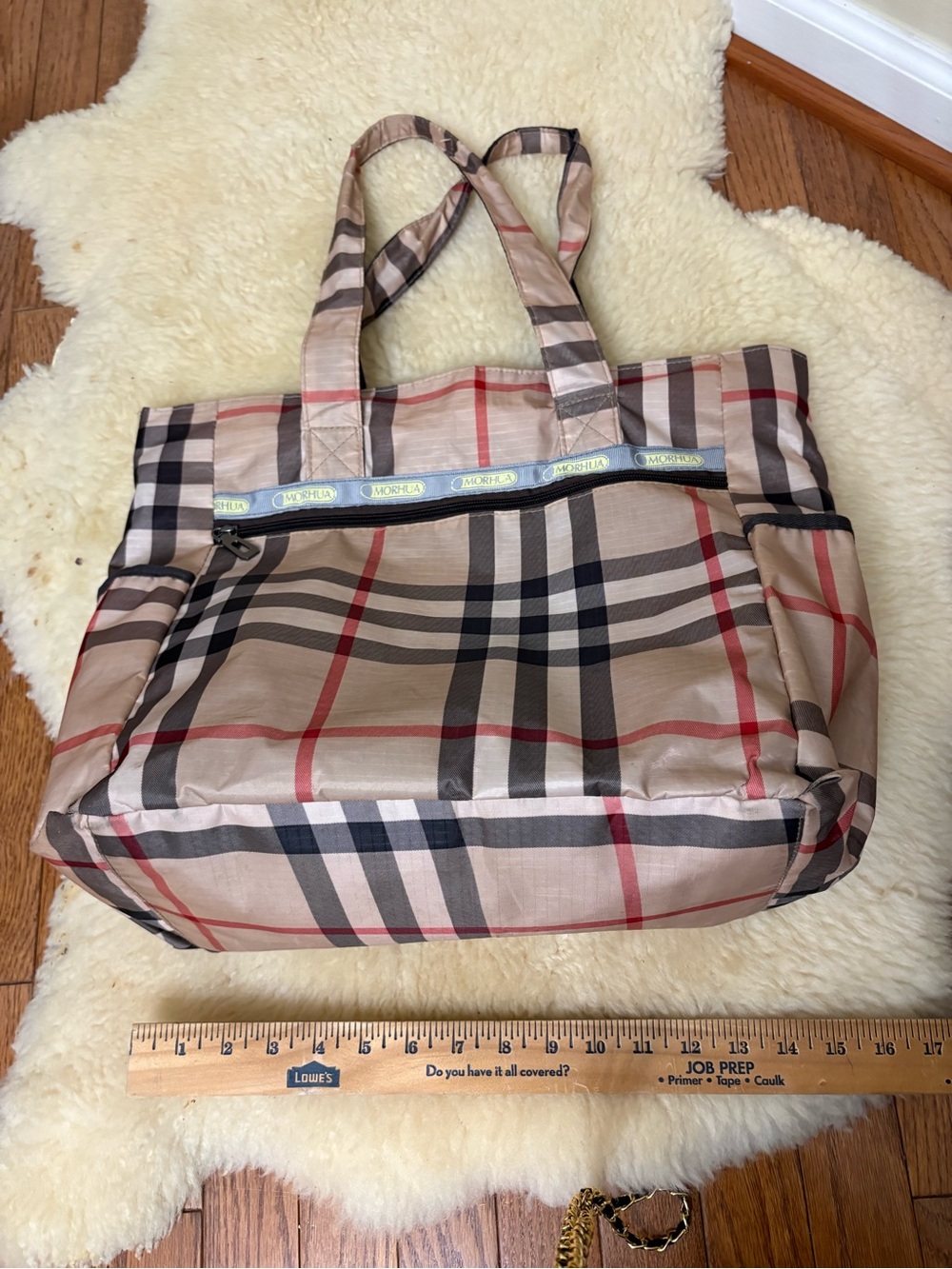 Classic Beige Plaid Women's Tote Bag